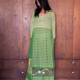 RASA GINGHAM DRESS, GREEN COTTON