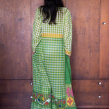 RASA GINGHAM DRESS, GREEN COTTON
