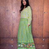 RASA GINGHAM DRESS, GREEN COTTON