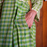 RASA GINGHAM DRESS, GREEN COTTON