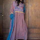 UMA DRESS, RED CHECKERED COTTON
