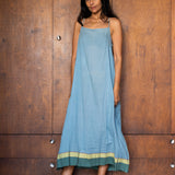NEELA SLIP, BLUE COTTON