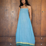 NEELA SLIP, BLUE COTTON