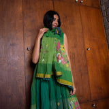 RASA SCARF, GREEN/BOTANIC COTTON