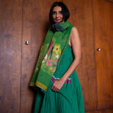 RASA SCARF, GREEN/BOTANIC COTTON