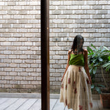 MARONE SKIRT, RED / WHITE BOTANIC