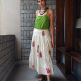 MARONE SKIRT, RED / WHITE BOTANIC