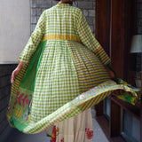 SAANVI OVERLAY, GREEN // WHITE COTTON