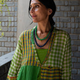 SAANVI OVERLAY, GREEN // WHITE COTTON