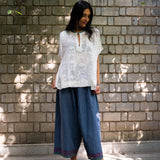 DAISY BLOUSE, WHITE // RED COTTON