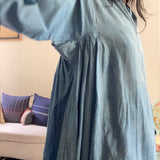 SKY SHIRT DRESS, BLUE / INDIGO COTTON
