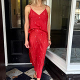 ZINNIA SLIP SKIRT, RUST/IVORY BANDHINI TIE&DYE SILK
