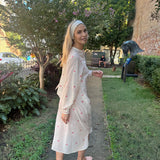 JASMINE DRESS, IVORY/RED POLKA COTTON