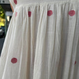 IRIS SLIP DRESS, IVORY/RED POLKA COTTON