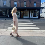 MANER SWING DRESS, PINK GINGHAM COTTON