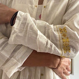 SWATI DRESS, IVORY / YELLOW