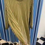 PALM MINI TUNIC, OLIVE STRIPE COTTON