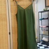 ORCHID SLIP, OLIVE GREEN COTTON VOILE