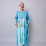 NEELA DRESS, SKY BLUE JAMDANI