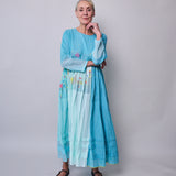 NEELA DRESS, SKY BLUE JAMDANI