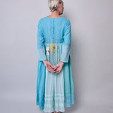 NEELA DRESS, SKY BLUE JAMDANI