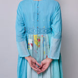 NEELA DRESS, SKY BLUE JAMDANI