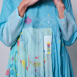 NEELA DRESS, SKY BLUE JAMDANI