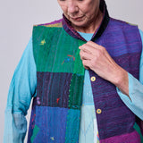 RAINBOW VEST, MULTICOLOUR WOOL SILK