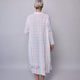 FLORA PANEL DRESS, WHITE