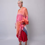 JEWEL CAFTAN, BURNT ORANGE SILK