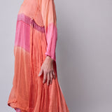 JEWEL CAFTAN, BURNT ORANGE SILK