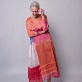 JEWEL CAFTAN, BURNT ORANGE SILK