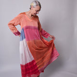 JEWEL CAFTAN, BURNT ORANGE SILK