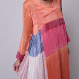 JEWEL CAFTAN, BURNT ORANGE SILK