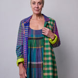 AMETHYST COAT, MULTI COLOURED CASHMERE SILK