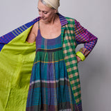 AMETHYST COAT, MULTI COLOURED CASHMERE SILK