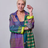 AMETHYST COAT, MULTI COLOURED CASHMERE SILK