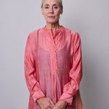 BLUSH SERENITY DRESS, PINK COTTON SILK