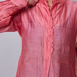 BLUSH SERENITY DRESS, PINK COTTON SILK