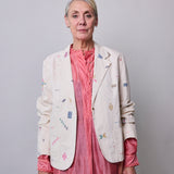 DUNE BLAZER, IVORY COTTON SILK