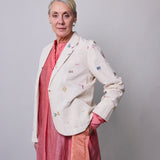DUNE BLAZER, IVORY COTTON SILK