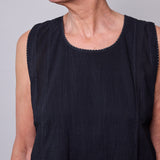 MOONLIGHT MIDI DRESS, BLACK COTTON