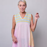 DELILAH DRESS SLEEVELESS, PASTEL PINK COTTON