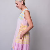 DELILAH DRESS SLEEVELESS, PASTEL PINK COTTON