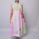 DELILAH DRESS SLEEVELESS, PASTEL PINK COTTON