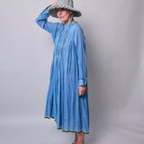 AZURE DRESS, BLUE COTTON