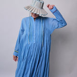 AZURE DRESS, BLUE COTTON