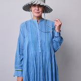 AZURE DRESS, BLUE COTTON