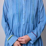 AZURE DRESS, BLUE COTTON