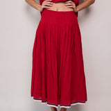 POPPY RED PLEATED SKIRT